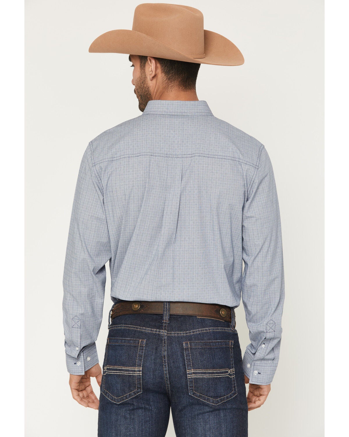 Image #4 - Cody James Men's Missouri Frontier Geo Print Long Sleeve Button-Down Stretch Western Shirt, Blue, hi-res
