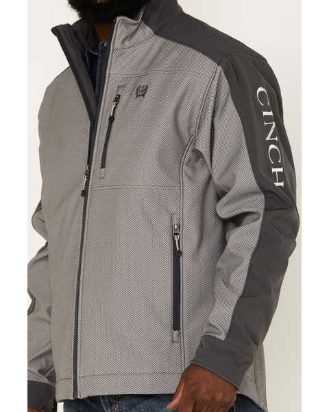 Image #3 - Cinch Men's Textured Logo Softshell Colorblock CC Jacket , Grey, hi-res