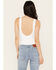 Image #4 - By Together Women's Hello There Ribbed Bodysuit, White, hi-res