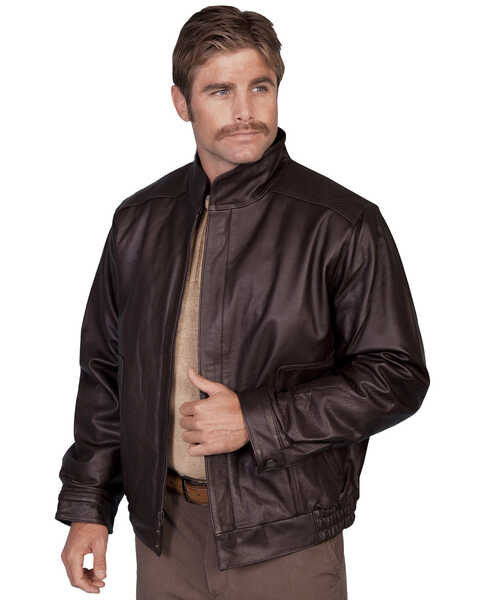 Scully Top Grain Calfskin Leather Jacket, Brown, hi-res