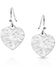 Montana Silversmiths Women's Chiseled Heart Earrings, Silver, hi-res