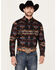 Image #1 - RANK 45® Men's Pablo Southwestern Long Sleeve Button-Down Stretch Western Shirt, Black, hi-res