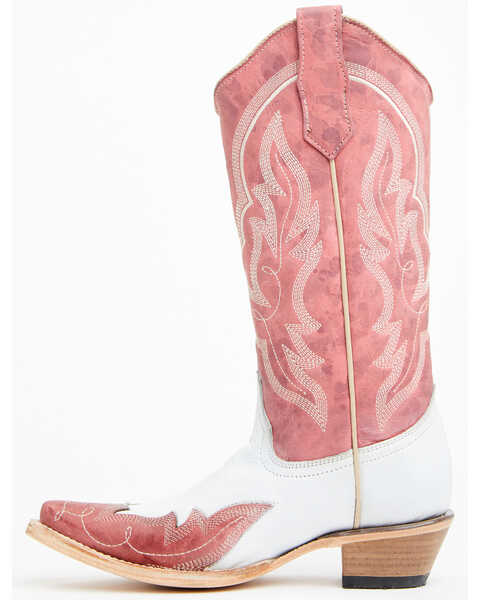 Image #3 - Corral Women's Wingtip Overlay Western Boots - Snip Toe , Pink, hi-res