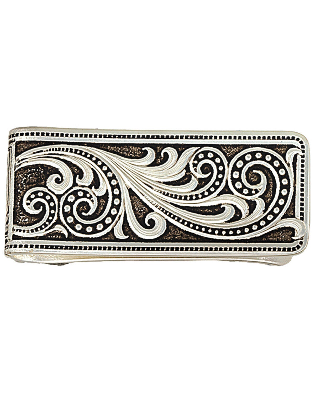 Montana Silversmiths Men's Western Lace Whisper Money Clip, Silver, hi-res