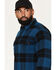 Image #2 - Hawx Men's Bull Plaid Print Long Sleeve Button-Down Flannel Shirt, Navy, hi-res