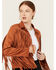 Image #2 - Blue B Women's Grommet Faux Suede Fringe Jacket, Rust Copper, hi-res