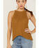 Image #2 - Panhandle Women's Halter Sweater Knit Tank, Mustard, hi-res