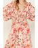 Flying Tomato Women's Floral Print Long Sleeve Midi Dress, Pink, hi-res