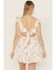 Image #4 - Ash & Violet Women's Floral Print Ruffle Trim Mini Dress, White, hi-res