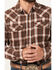 Image #3 - Cody James Men's Traverse Plaid Print Long Sleeve Snap Western Shirt - Tall, Brown, hi-res
