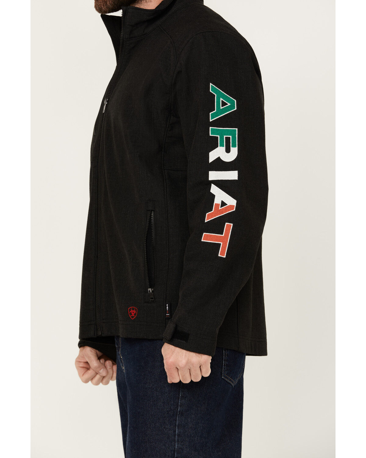 Image #3 - Ariat Men's FR Mexico Team Logo Softshell Jacket, Black, hi-res