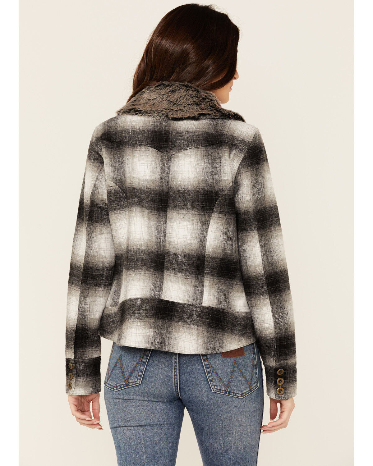 Image #3 - Stetson Women's Ombre Plaid Jacket, Black, hi-res
