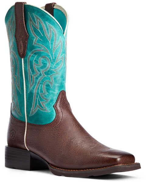 Ariat Women's Cattle Drive Western Performance Boots - Broad Square Toe, Brown, hi-res