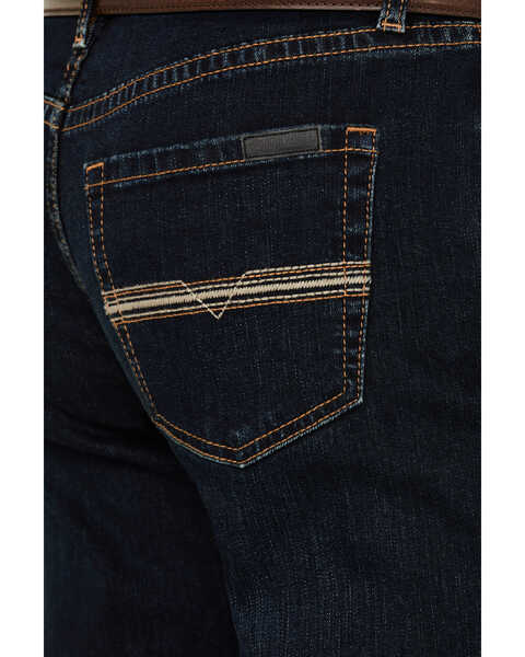 Image #4 - Rock & Roll Denim Men's Double Barrel Dark Wash Stackable Bootcut Stretch Denim Jeans , Dark Medium Wash, hi-res