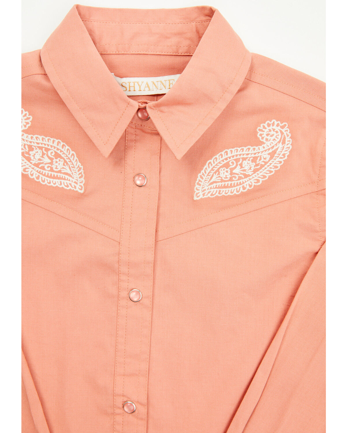 Image #2 - Shyanne Toddler Girls' Cedar Embroidered Long Sleeve Pearl Snap Stretch Western Shirt, Rose, hi-res