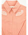 Image #2 - Shyanne Toddler Girls' Cedar Embroidered Long Sleeve Pearl Snap Stretch Western Shirt, Rose, hi-res