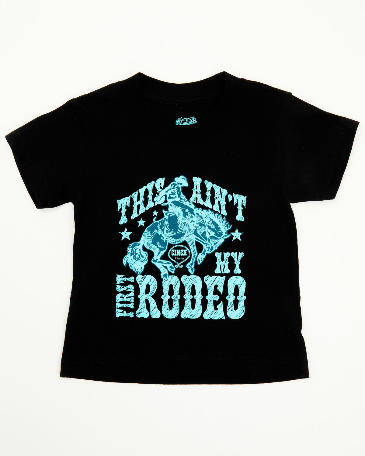Image #1 - Cinch Toddler Boys' Ain't My First Rodeo Short Sleeve Graphic T-Shirt, Black, hi-res