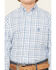 Image #3 - Panhandle Slim Boys' Plaid Print Long Sleeve Button-Down Stretch Western Shirt, Blue, hi-res