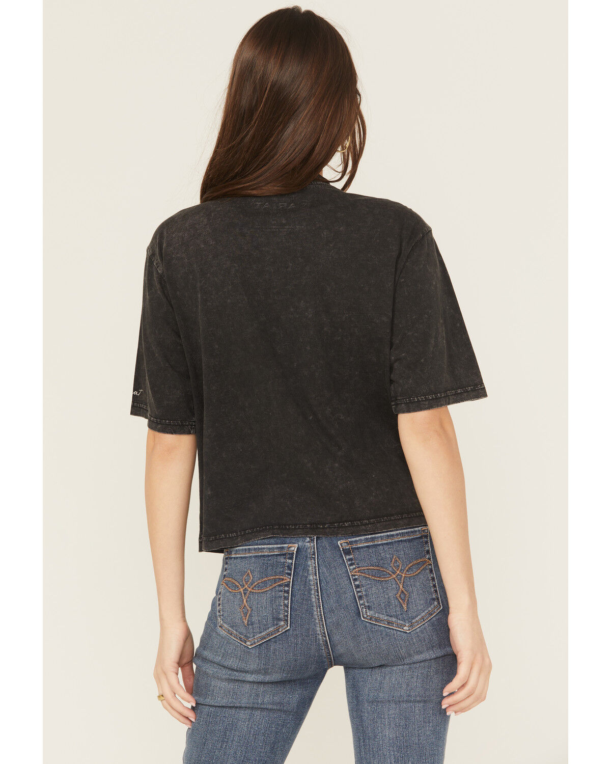 Image #4 - Ariat Women's Cowgirl Short Sleeve Embellished Tee, Black, hi-res