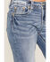 Image #4 - Miss Me Women's Medium Wash Mid Rise Fleur de Lis Pocket Bootcut Stretch Denim Jeans, Medium Wash, hi-res