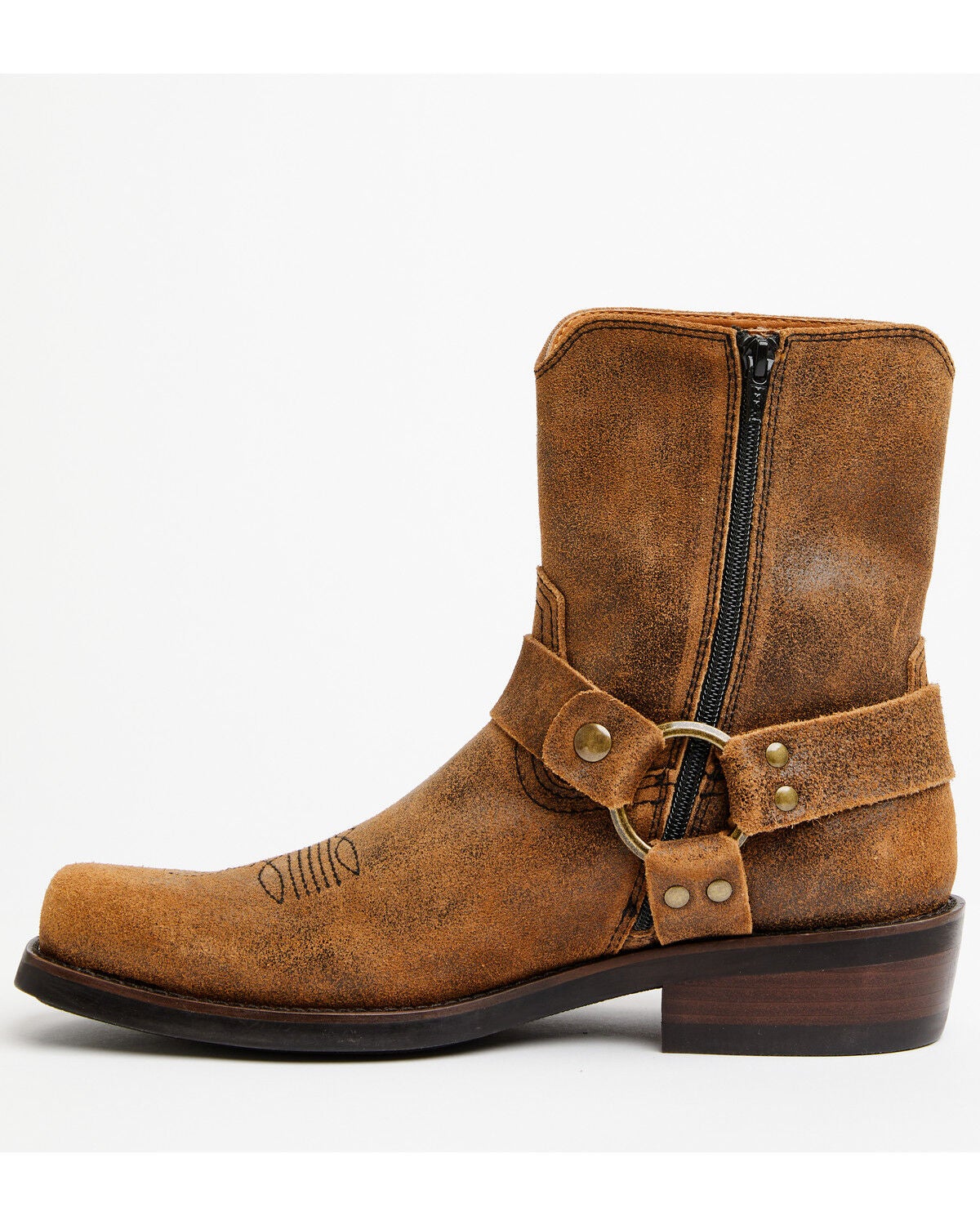 Image #3 - Frye Women's Jeremy Harness Inside Zip Ankle Boots - Square Toe, Chocolate, hi-res