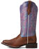Ariat Women's Circuit Luna Full-Grain Burnished Tan & Possibly Pink Western Boot - Wide Square Toe , Brown, hi-res
