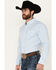 Image #2 - Ariat Men's Madden Geo Print Long Sleeve Button-Down Stretch Western Shirt, Light Blue, hi-res