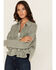 Image #2 - White Crow Women's Washed Cropped Knit Shacket, Green, hi-res