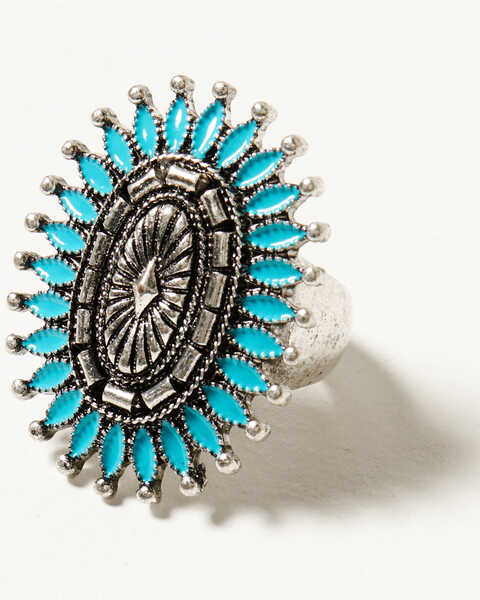 Image #1 - Idyllwind Women's Abbey Antique Concho Statement Ring , Turquoise, hi-res