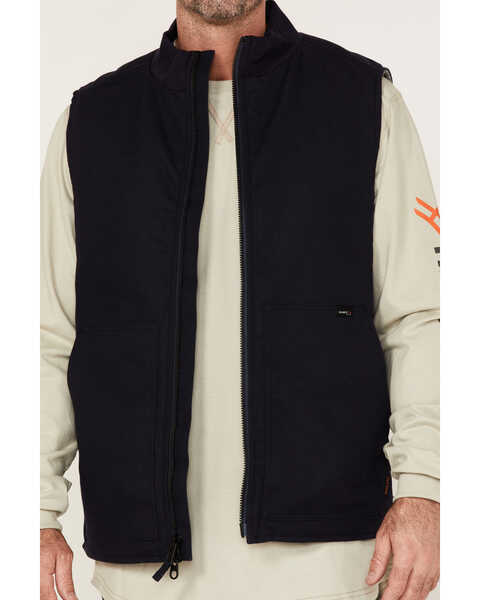 Image #3 - Hawx Men's FR Solid Zip-Front Insulated Work Vest , Navy, hi-res