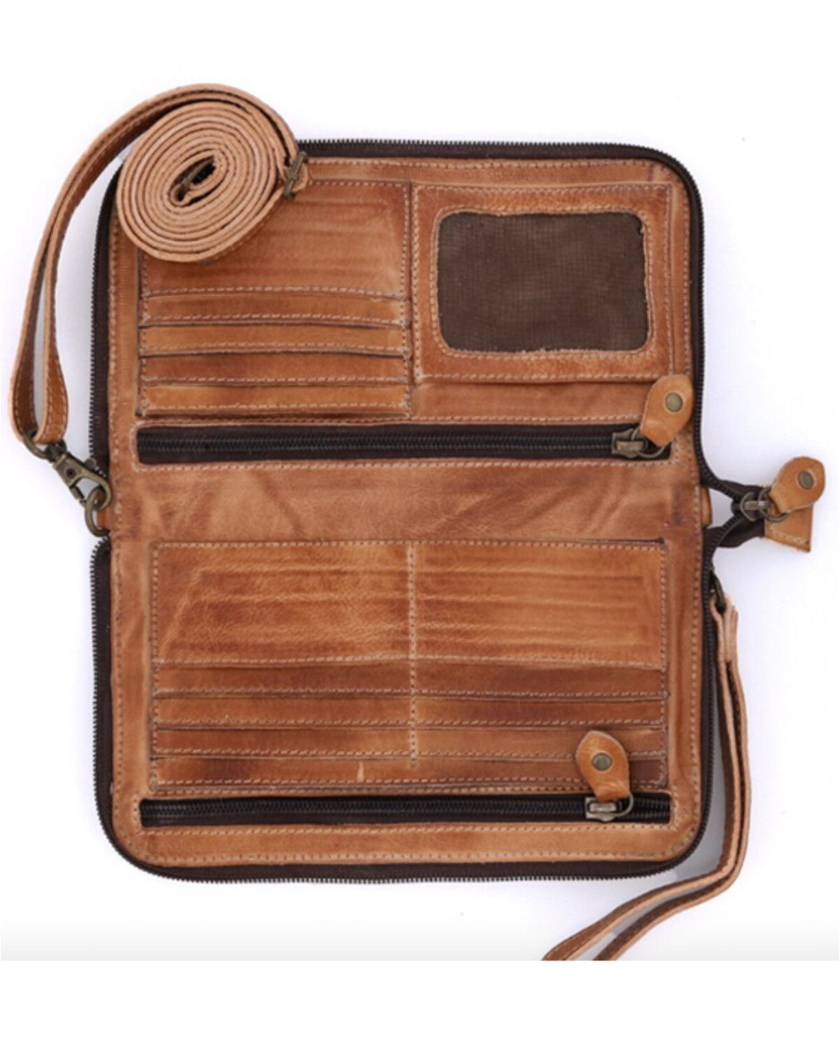 Image #3 - Bed Stu Women's Templeton II Leather Wallet Crossbody, Tan, hi-res