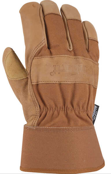 Image #1 - Carhartt Men's Insulated Grain Leather Work Gloves, Brown, hi-res