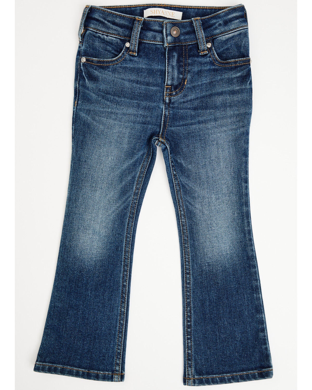 Image #3 - Shyanne Toddler Girls' Westend Medium Wash Horse Pocket Bootcut Stretch Denim Jeans, Medium Wash, hi-res