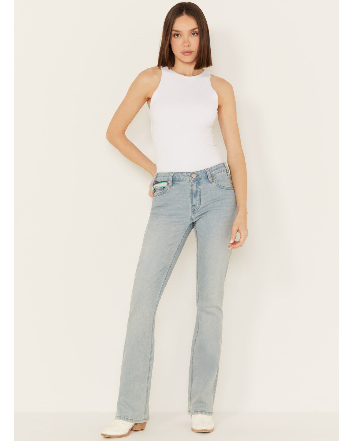Image #3 - Hooey by Rock & Roll Denim Women's Light Wash Mid Rise Extra Stretch Bootcut Jeans, Light Wash, hi-res