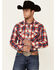 Image #1 - Rock & Roll Denim Men's Red Large Yarndye Plaid Long Sleeve Snap Western Shirt, Red, hi-res