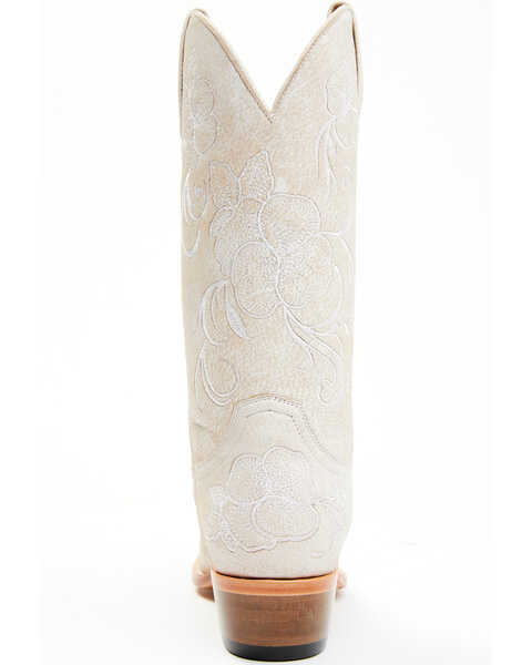 Shyanne Women's Lasy Floral Embroidered Western Boots - Snip Toe , Ivory