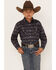 Image #1 - Rough Stock by Panhandle Boys' Southwestern Print Long Sleeve Snap Western Shirt, Navy, hi-res
