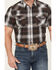 Image #3 - Rodeo Clothing Men's Plaid Print Short Sleeve Snap Stretch Western Shirt, Black, hi-res