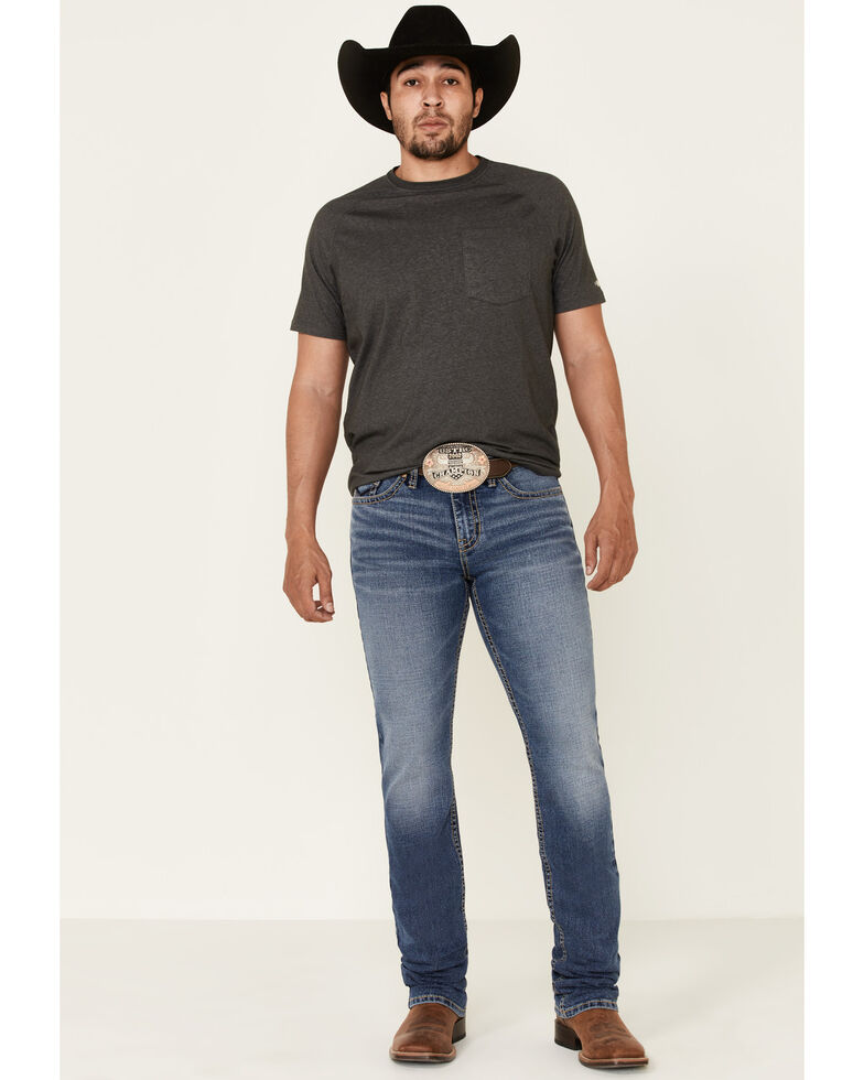 Cody James Men's Bronco Medium Wash Stackable Straight Stretch Jeans, Blue, hi-res