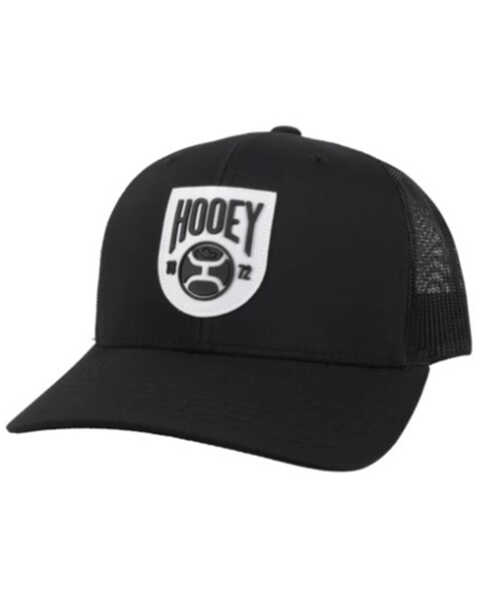 Hooey Men's Bronx Rubber Patch Trucker Cap , Black, hi-res