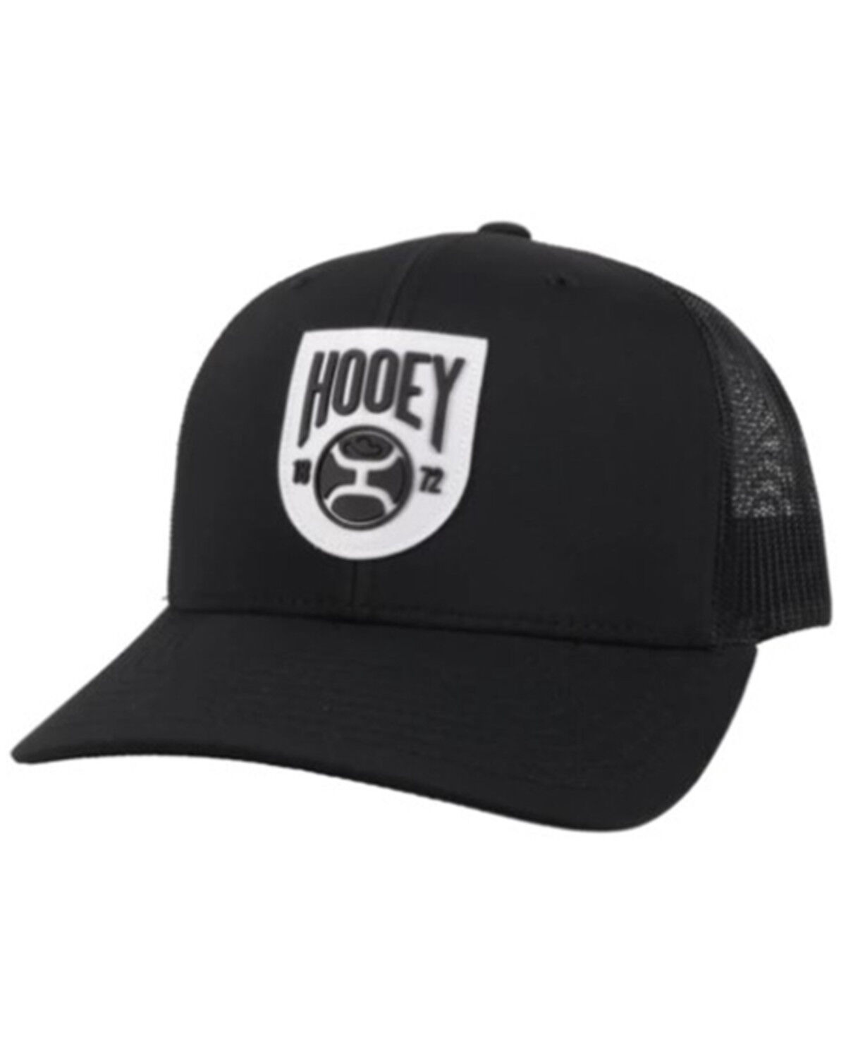 Image #1 - Hooey Men's Bronx Rubber Patch Trucker Cap, Black, hi-res