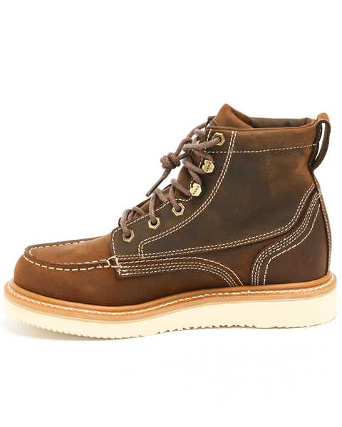 Image #5 - Hawx Men's 6" Grade Work Boots - Moc Toe, Distressed Brown, hi-res