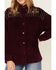 Image #2 - Cleo + Wolf Women's Embroidered Velvet Shacket, Grape, hi-res