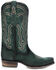 Image #2 - Corral Men's Roughout Embroidered Western Boots - Square Toe, Dark Green, hi-res