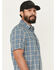 Image #2 - Carhartt Men's Rugged Flex® Relaxed Fit Lightweight Plaid Print Short Sleeve Button-Down Work Shirt, Blue, hi-res