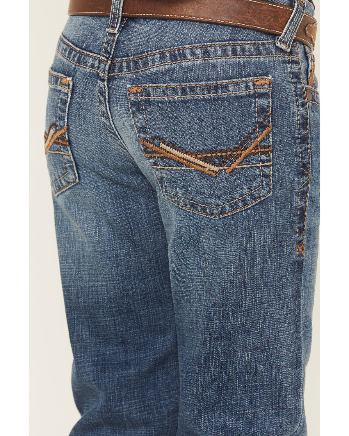 Image #4 - Ariat Boys' B5 Bennet Dark Wash Slim Straight Stretch Denim Jeans, Dark Wash, hi-res
