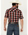Image #4 - Ely Walker Men's Plaid Print Short Sleeve Snap Western Shirt, Red, hi-res