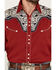 Image #3 - Scully Gunfighter Long Sleeve Pearl Snap Western Shirt, Red, hi-res