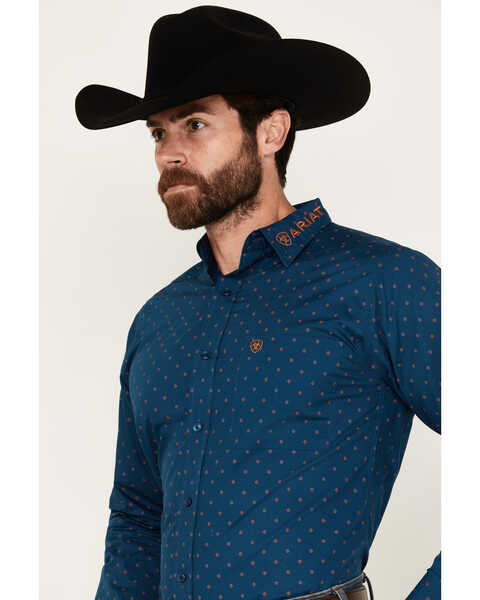 Image #3 - Ariat Men's Team Clarence Geo Print Long Sleeve Button-Down Western Shirt, , hi-res