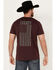 Image #4 - RANK 45® Men's Bedford American Flag Short Sleeve T-Shirt, Wine, hi-res